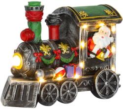 MagicHome MagicHome karácsonyi dekoráció, Karácsonyi mozdony Mikulással, LED, 3x AA, belső (ST8091498)