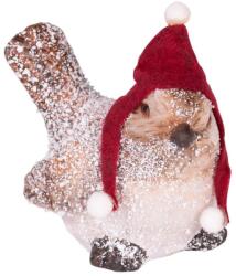 MagicHome MagicHome karácsonyi dekoráció, Madár sapkával, terrakotta, 8, 8 x 6 x 9 cm (ST8090074)