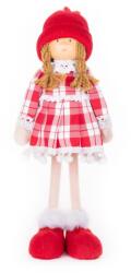 MagicHome MagicHome karácsonyi dekoráció, Kislány kockás ruhában, 32 cm (ST8091033)