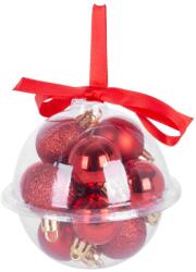 MagicHome MagicHome karácsonyi gömbök, 12 db, 3 cm, piros, karácsonyfára (ST8091063)