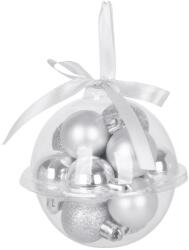 MagicHome MagicHome karácsonyi gömbök, 12 db, 3 cm, ezüst, karácsonyfára (ST8091065)