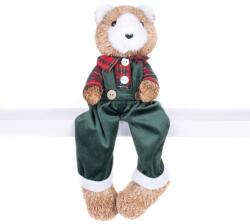 MagicHome MagicHome karácsonyi dekoráció, Medve kockás ingben, 17 x 14 x 26 cm (ST8091187)