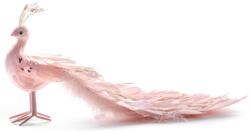 MagicHome MagicHome karácsonyi dekoráció, Rózsaszín páva, pelyhes, 33 x 12 x 15 cm (ST8090795)