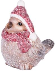 MagicHome MagicHome karácsonyi dekoráció, Csillogó madár, terrakotta, 10, 5 x 7, 5 x 10, 8 cm (ST8091409)