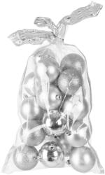 MagicHome MagicHome karácsonyi gömbök, 20 db, 6 cm, ezüst, karácsonyfára (ST8091048)
