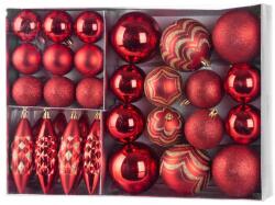 MagicHome MagicHome karácsonyi gömbök, készlet, 31 db, piros, karácsonyfára (ST8091060)