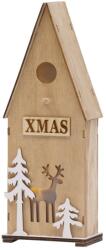 MagicHome MagicHome karácsonyi Woodeco dekoráció, Madárház, 3 LED, 12 x 7 x 32 cm (ST8090132)