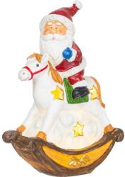 MagicHome MagicHome karácsonyi dekoráció, Mikulás lovon, LED, műgyanta, 12 x 5, 5 x 18 cm (ST8091422)