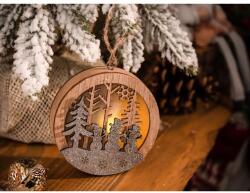 MagicHome MagicHome karácsonyi dekoráció, Hóember gömbben, LED, felfüggeszthető, MDF, 8, 5 x 2 x 8, 5 cm (ST8091481)