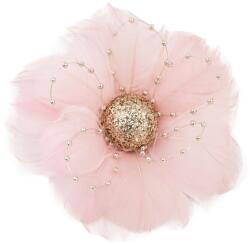 MagicHome MagicHome karácsonyi virág, pelyhes, rózsaszín 12 x 12 x 6 cm (ST8091442)