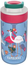 KAMBUKKA Lagoon Kids szívószálas gyerek kulacs - Blue Flamingo