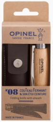 Opinel Tradition Classique No. 08 (S) zsebkés, bükk, bőr tokkal, díszdobozban (O-001089)