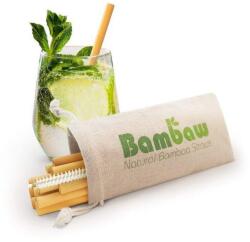 Basic Nature - Bambusz szívószál szett tisztítókefével - 8 darabos csomagban