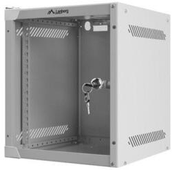 Lanberg WF10-2306-10S 10" 6U SZÉL: 280mm MÉLY: 310mm MAG: 336mm lapraszerelt üvegajtós szürke fali rack szekrény - 3bnetwork