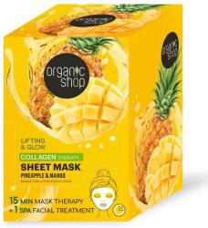  Organic Shop Lifting & Glow Kollagénes fátyolmaszk ananásszal és mangóval - 25g - biobolt