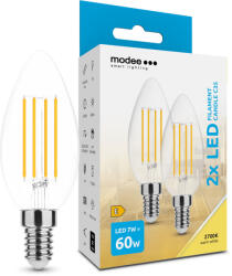 Modee LED Izzó Filament Gyertya C35 7W E14 360° 2700K (806 lumen) ERP B2 (ML-CF2700K7WE14B2) - lindlight