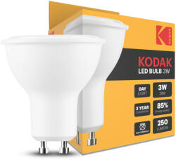 Kodak Max LED Izzó Spot Alu-Plastic 3W GU10 100° 6000K (250 lumen) (20401030)