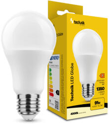 Technik LED Izzó Globe A60 13, 7W E27 360° 4000K (1350 lumen) ERP (MTL-G4000K13-7WE27N)