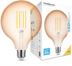 Modee LED Filament Amber Globe G125 4W E27 320° 1800K (360 lumen) (ML-G125FA1800K4WE27)