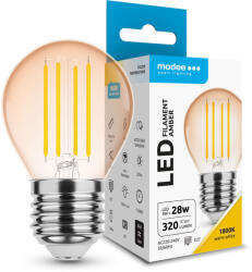 Modee LED Izzó Filament Amber Globe Mini G45 4W E27 320° 1800K (360 lumen) (ML-G45FA1800K4WE27)