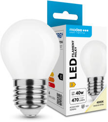 Modee LED Izzó Filament Milky G. Mini G45 4W E27 360° 4000K (470 lumen) ERP (ML-MG45F4000K4WE27)