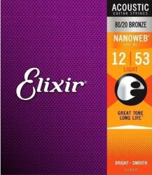 Elixir Nanoweb Bronze 12-53 - Set Corzi Chitara Acustica (3313211052)