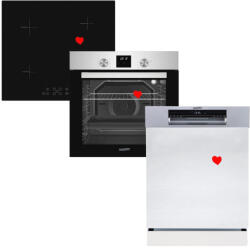 HOMEFORT HOMEFORT HSB64DGX Beépíthető Sütő + HOMEFORT HFBI64T0B Beépíthető Indukciós főzőlap + HOMEFORT HMGF0661DS Beépíthető mosogatógép (HSB64DGX + HFBI64T0B + HMGF0661DS) - bpraktar