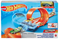 Mattel Hot Wheels Circuit Rapid cu lansator pentru cascadorii si masinuta exclusiva (GTV13)