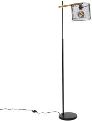 QAZQA Ipari állólámpa fekete - Drum Mesh (103178)