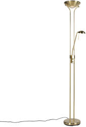 QAZQA Állólámpa arany olvasólámpával, LED-del és dimmerrel - Diva 2 (91862)