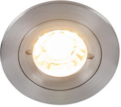 QAZQA Okos beépített reflektor acél kerek IP44 WiFi-vel GU10 - Xena (104663)