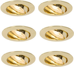 QAZQA 6 db-os süllyesztett spotlámpa szett, sárgaréz GU10 35 mm - Edu (109327)