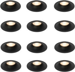 QAZQA 12 db-os süllyesztett spotlámpa szett fekete GU10 50 mm - Gijs (109332)