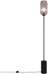 QAZQA Art Deco állólámpa fekete füstüveggel - Rid (106374)