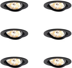 QAZQA 6 darabos modern, fekete, dönthető süllyesztett spotlámpa készlet AR70 - Cisco (109819)