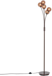 QAZQA Design állólámpa bronz színű bronz üveggel, 5 égős - Athén (109041)