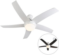 QAZQA Mennyezeti ventilátor fehér fa mintával 132 cm távirányítóval - Cool (92651)