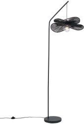 QAZQA Art Deco állólámpa fekete, fekete lámpabúrával - Nest (109481)