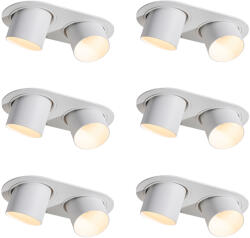 QAZQA 6 darabos süllyesztett spotlámpa szett fehér GU10 50mm 2-fényű - Installa (109580)
