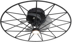 QAZQA Mennyezeti ventilátor fekete 62cm LED-del, fényerőszabályzóval és távirányítóval - Yaran (107602)