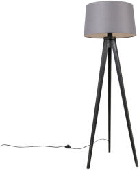 QAZQA Háromlábú fekete, lenvászon árnyékolóval sötétszürke 45 cm - Tripod Classic (104102)