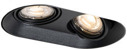 QAZQA Kerek beépíthető spotlámpa fekete GU10 50 mm 2-fényes - Hubs (108298)