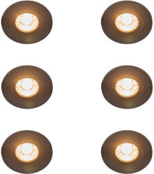 QAZQA 6 darabos modern, fekete, kerek, süllyesztett spotlámpa szett IP44 - Xena (109911)