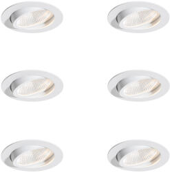 QAZQA 6 darabos fehér süllyesztett spotlámpa készlet 9, 5 cm LED-del 1300 lm szabályozható IP65 - Gaius (109573)