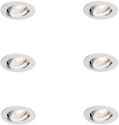 QAZQA 6 darabos süllyesztett spotlámpa készlet fehér dönthető 6, 5 cm LED-del IP54 Ultra Slim - Pupil (109603)