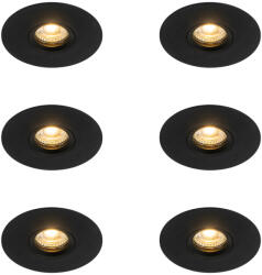 QAZQA 6 db Modern süllyesztett folt fekete 12 cm - Buco (109796)