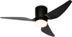 QAZQA Mennyezeti ventilátor fekete 123 cm LED-del, fényerőszabályzóval és távirányítóval - Patty (107762)