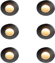 QAZQA 6 darabos modern fekete süllyesztett spotlámpa készlet IP44 - Gap (109835)