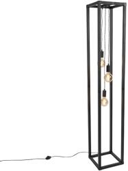 QAZQA Ipari állólámpa fekete 3 lámpás - Big Cage (102056)