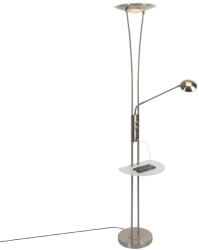 QAZQA Acél állólámpa olvasókarral, LED-del és USB-porttal - Sevilla (99507)